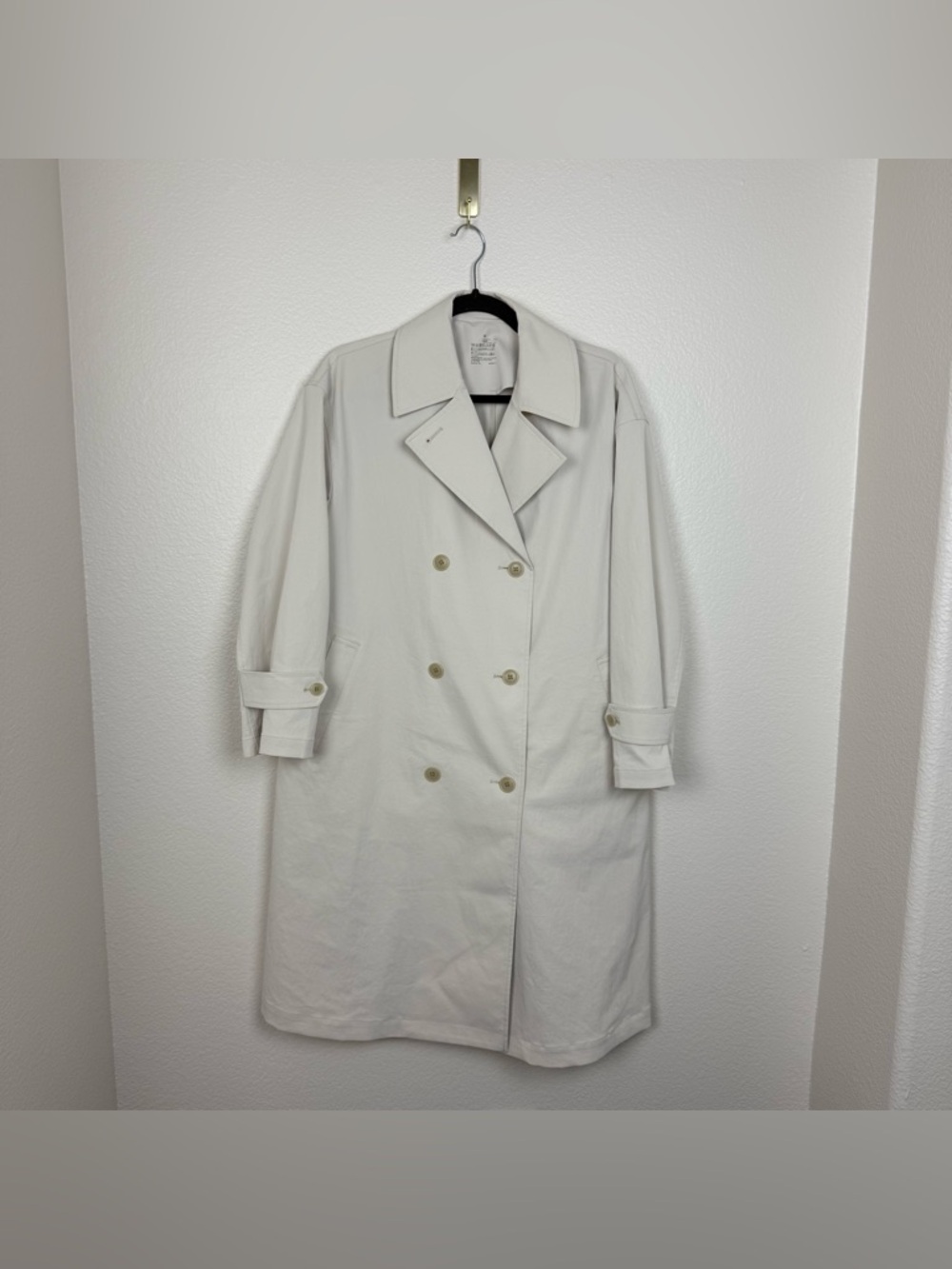 Muji Trench Coat Womens Medium Khaki Beige Minimalist Classic Neutral Capsule